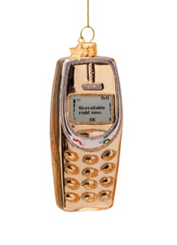 Vondels Telefoon kersthanger 10 cm Goud - Deal