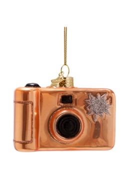 Vondels Wegwerpcamera kersthanger 6,5 cm Brons - Deal