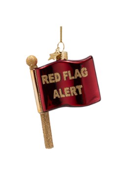 Vondels Red Flag kersthanger 10,5cm Rood - Deal