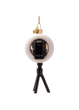 Vondels Telefoon Met Ring Light kersthanger 12,5 cm Zwart - Deal