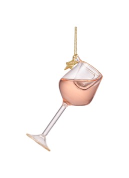 Vondels Roze Wijn Glas kersthanger 9,5 cm Lichtroze - Deal