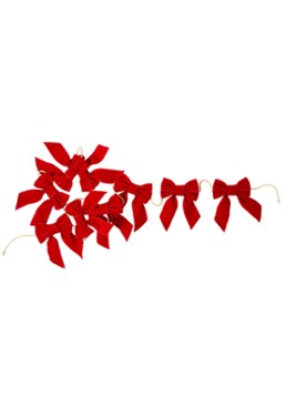 Vondels Fluwelen strik kerstslinger 180 cm Rood - Deal