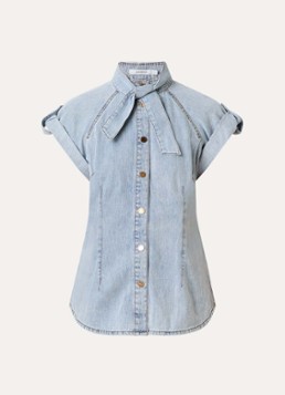 Zimmermann Dames Blouse van denim in de kleur Blauwgrijs, maat: 36