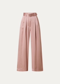Zimmermann Dames High waist wide fit pantalon van zijde met ceintuur in de kleur Oudroze, maat: 40