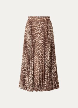 Zimmermann Dames Sunray maxi rok met panterprint en ceintuur in de kleur Bruin, maat: 40