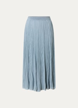 Zimmermann Dames Maxi plooirok met metallic finish in de kleur Blauwgrijs, maat: 36