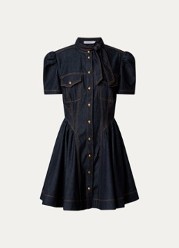 Zimmermann Dames Mini denim jurk met borstzakken in de kleur Blauw, maat: S