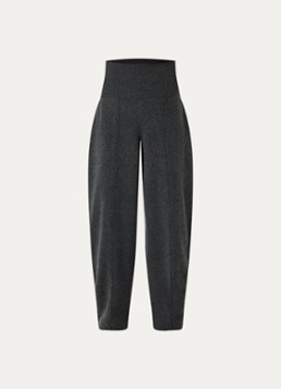 Zimmermann Dames High waist wide fit broek in wolblend in de kleur Grijs, maat: S