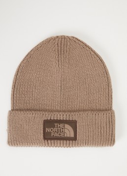 The North Face Heren The Logo Box grofgebreide muts in de kleur Beige, maat: OS
