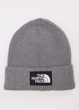 The North Face Heren The Logo Box grofgebreide muts in de kleur Middengrijs, maat: OS