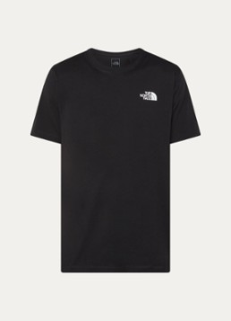 The North Face Heren Evolution Box T-shirt met logo- en backprint in de kleur Zwart, maat: XS