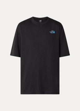 The North Face Heren Liquid Box T-shirt met logo- en backprint in de kleur Zwart, maat: S