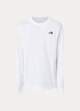 The North Face Heren Longsleeve met logo in de kleur Wit, maat: S