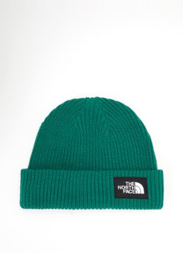 The North Face Heren Salty Lined grofgebreide muts met logo in de kleur Zeegroen, maat: OS