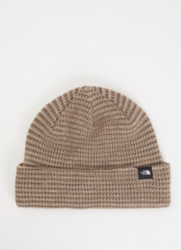 The North Face Heren Fisherman grofgebreide muts met logo in de kleur Donkerbruin, maat: OS