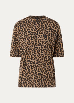 Anine Bing Dames Avi T-shirt met panterprint in de kleur Bruin, maat: M