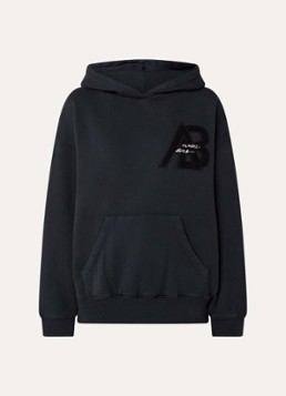 Anine Bing Dames Jaci hoodie met logo in de kleur Zwart, maat: XS