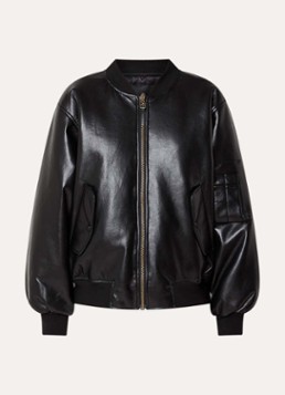 Anine Bing Dames Leon bomberjack van leer met steekzakken in de kleur Zwart, maat: XS