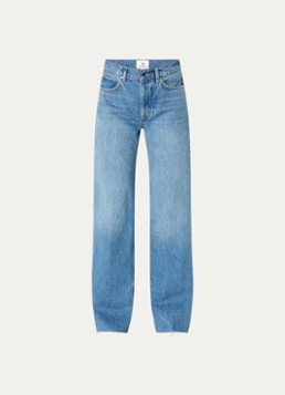 Anine Bing Dames Hugh high waist straight leg jeans met medium wassing en steekzakken in de kleur Indigo, maat: W 28