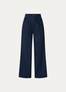 Anine Bing Dames Lou high waist loose fit jeans met plooidetail in de kleur Indigo, maat: 38