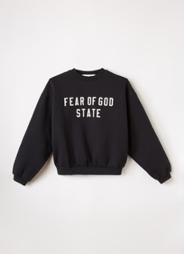 Fear of God Essentials Jongens Sweater met logoborduring in de kleur Zwart, maat: 8 = 128