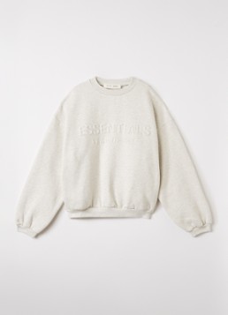Fear of God Essentials Jongens Sweater met logoprint in de kleur Grijsmele, maat: 12J=152