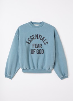Fear of God Essentials Jongens Campus sweater met logoprint in de kleur Petrol, maat: 6J/7J=122