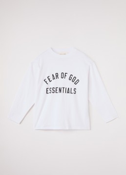 Fear of God Essentials Jongens T-shirt met logoprint in de kleur Wit, maat: 6J/7J=122