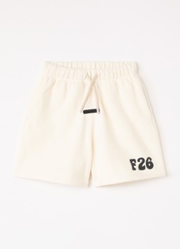 Fear of God Essentials Jongens Straight fit korte joggingbroek met logo in de kleur Beige, maat: 10