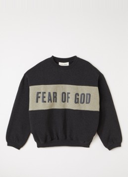 Fear of God Essentials Jongens Sweater met logoprint in de kleur Antraciet, maat: 8