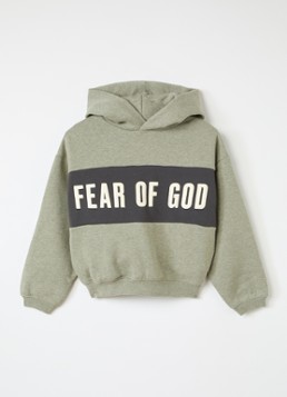 Fear of God Essentials Jongens Hoodie met logoprint in de kleur Grijs, maat: 12