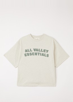 Fear of God Essentials Jongens T-shirt met front- en backprint in de kleur Vanillegeel, maat: 10