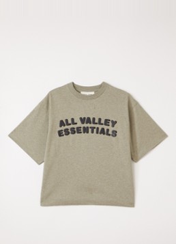 Fear of God Essentials Jongens T-shirt met front- en backprint in de kleur Khaki, maat: 10