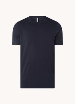 Profuomo Heren T-shirt met logo in de kleur Donkerblauw, maat: XXL
