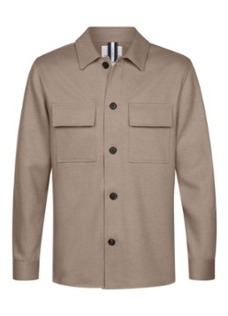 Profuomo Heren Overshirt met borstzakken in de kleur Beige, maat: S