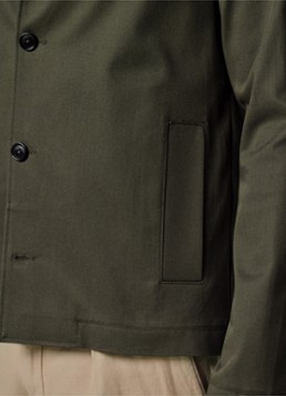 Profuomo Heren Twill overshirt in de kleur Donkergroen, maat: XXL