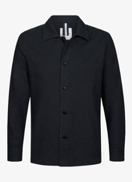 Profuomo Heren Linen overshirt in de kleur Blauw, maat: L