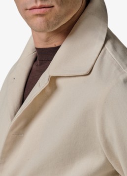 Profuomo Heren Twill overshirt in de kleur Gebroken wit, maat: S