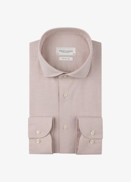 Profuomo Heren Slim fit overhemd in linnenblend in de kleur Roze, maat: 44