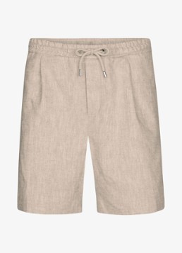 Profuomo Heren Loose fit korte broek in linnenblend in de kleur Beige, maat: 52