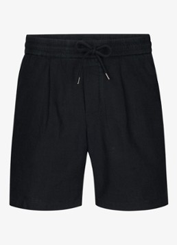 Profuomo Heren Loose fit korte broek in linnenblend in de kleur Blauw, maat: 48