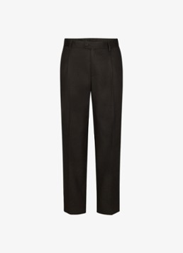 Profuomo Heren Loose fit chino in linnenblend in de kleur Donkerbruin, maat: 50