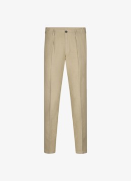Profuomo Heren Straight fit chino katoen linen blend in de kleur Zand, maat: 52