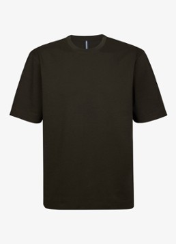 Profuomo Heren T-shirt met ronde hals in de kleur Donkerbruin, maat: S