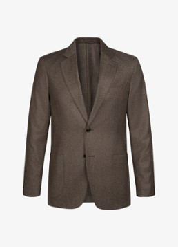 Profuomo Heren Regular fit colbert van wol in de kleur Bruin, maat: 54