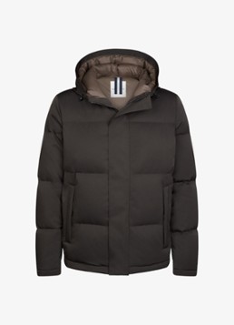 Profuomo Heren Parka met capuchon in de kleur Donkerbruin, maat: 52