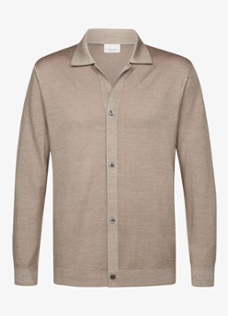Profuomo Heren Fijngebreid vest van wol in de kleur Beige, maat: XXL