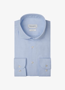 Profuomo Heren Slim fit overhemd in de kleur Lichtblauw, maat: 43