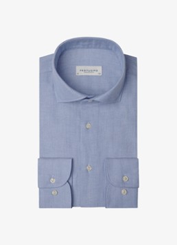 Profuomo Heren Slim fit overhemd in de kleur Blauw, maat: 38