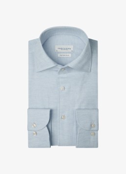 Profuomo Heren Slim fit overhemd in de kleur Lichtblauw, maat: 43